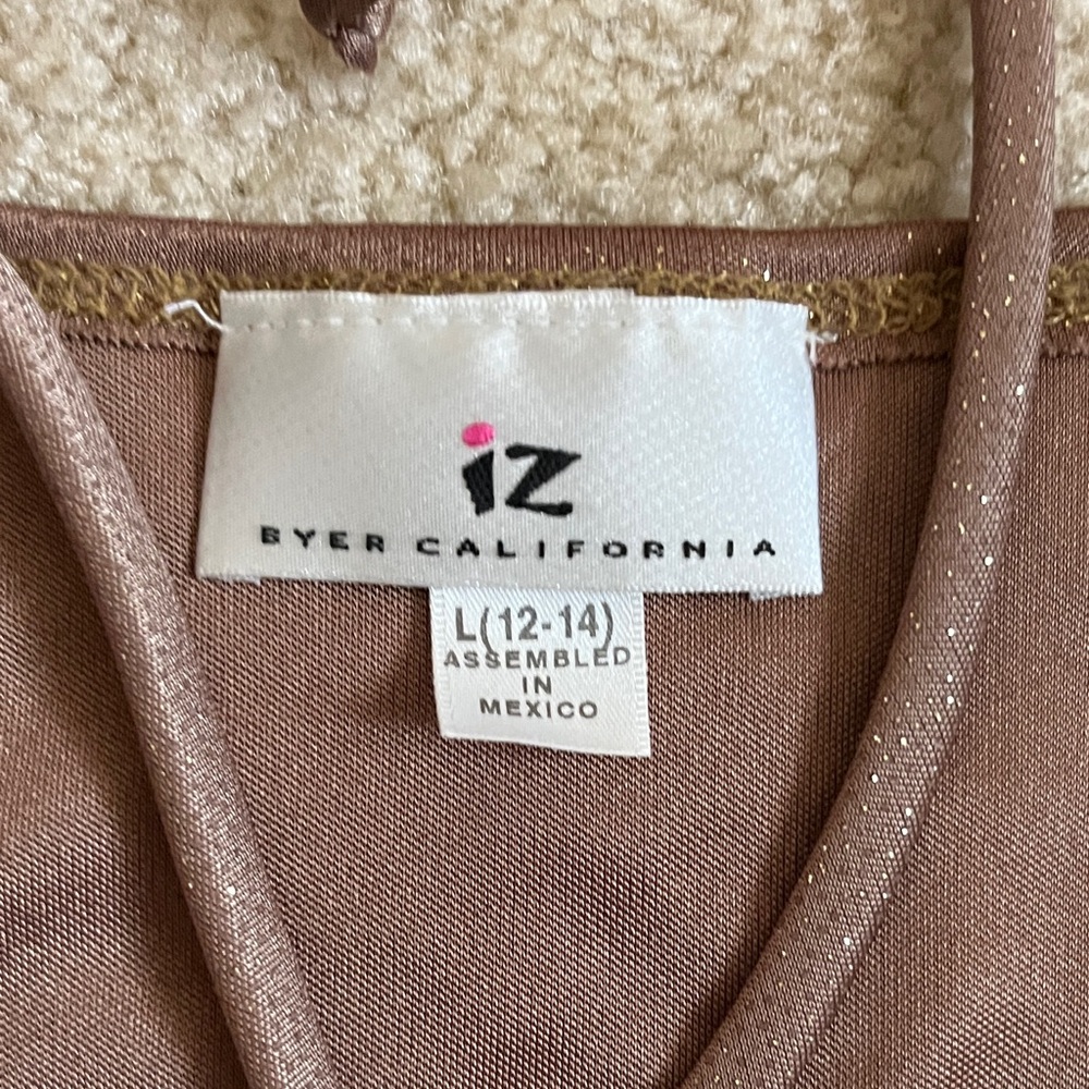 Y2k Express Bronze Shimmer Wrap Blouse - Picture 2 of 6